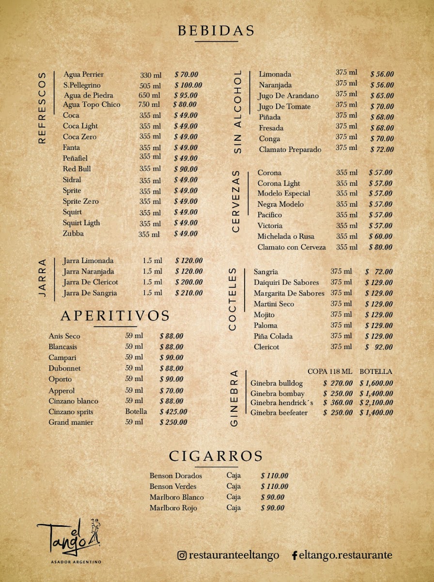 El Tango Menu - Image 1