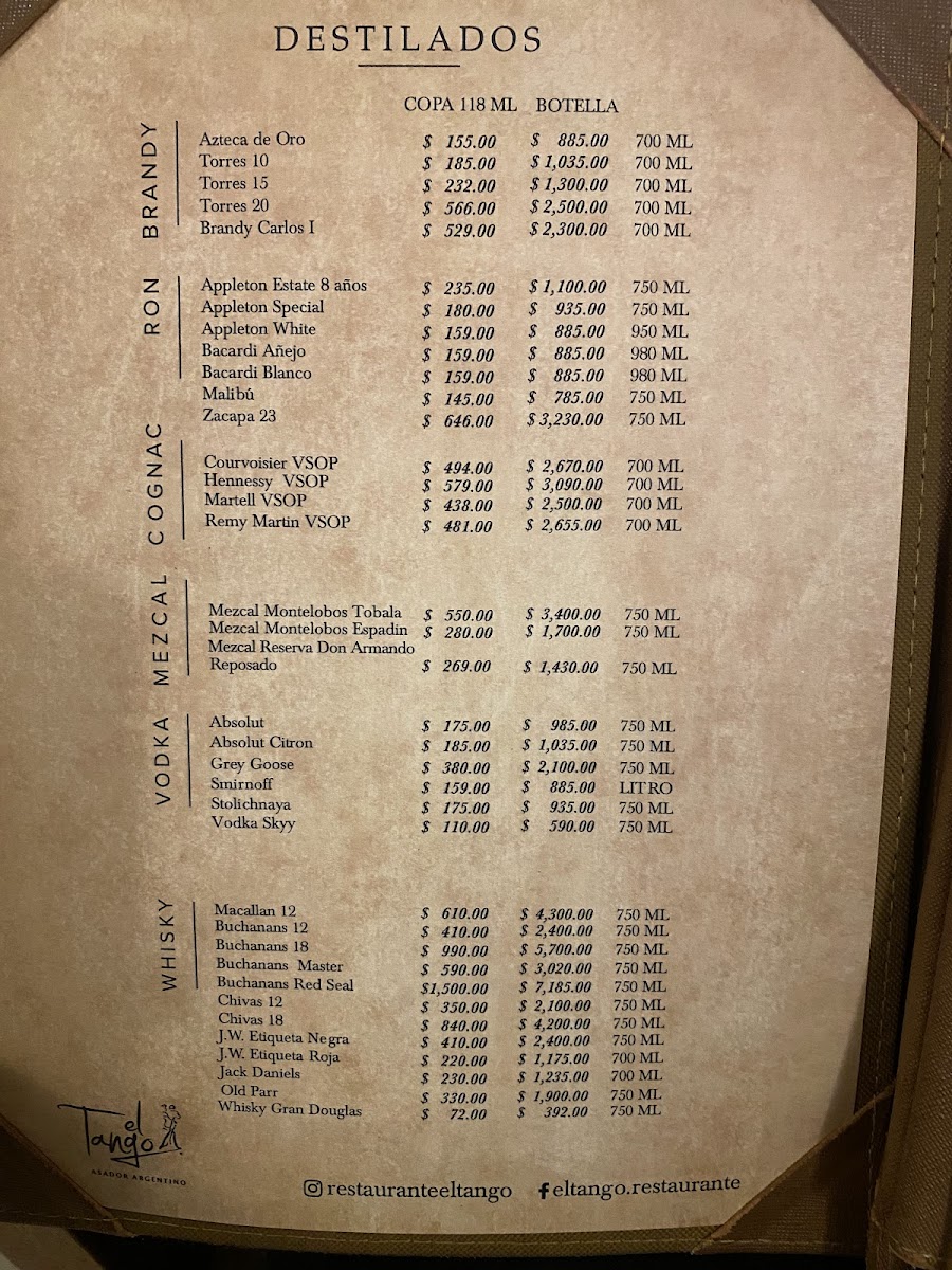 El Tango Menu - Image 3